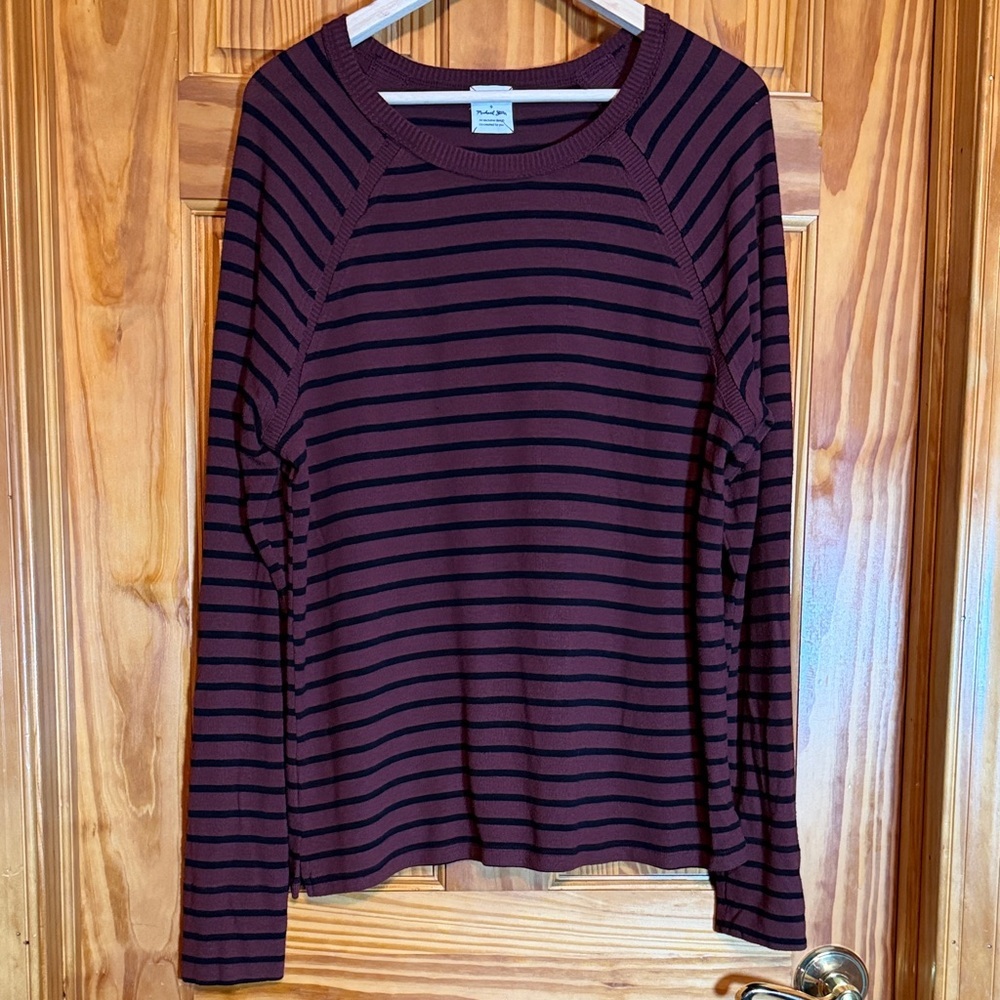 Evereve Michael Stars Striped Scoop Neck Tee